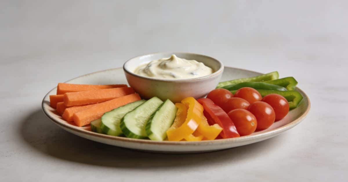 Assiette de crudites colorees avant plat d aioli
