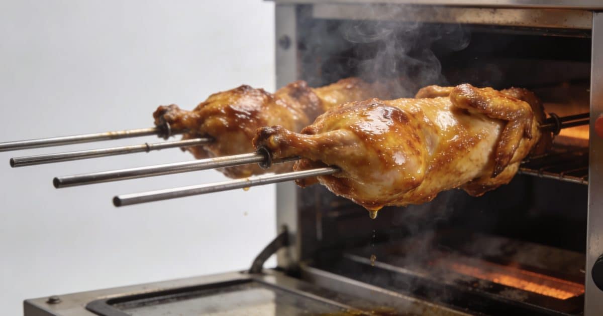 Plateau de pilons de poulet dores sortant du four