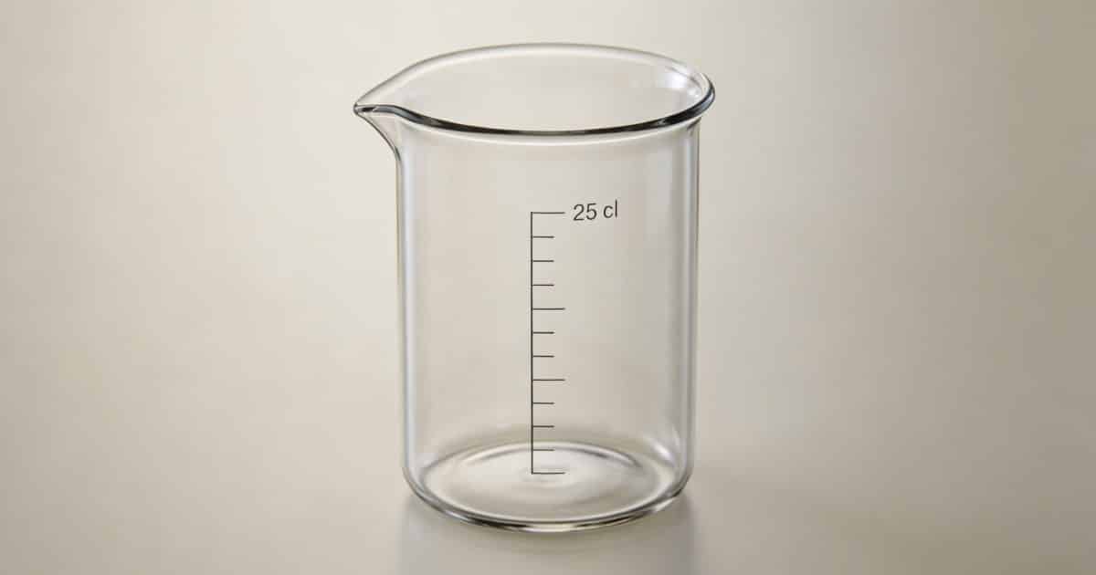 Verre doseur transparent montre graduation de 25 cl